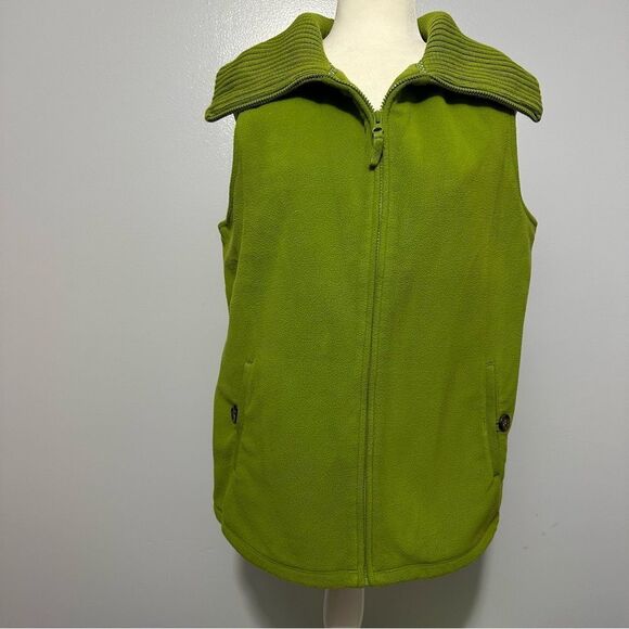 Lands End green zip up sweater vest size XL(18-20) - Picture 1 of 9